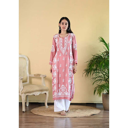 House of Chikankari Qalb Chikankari Modal Straight Kurta