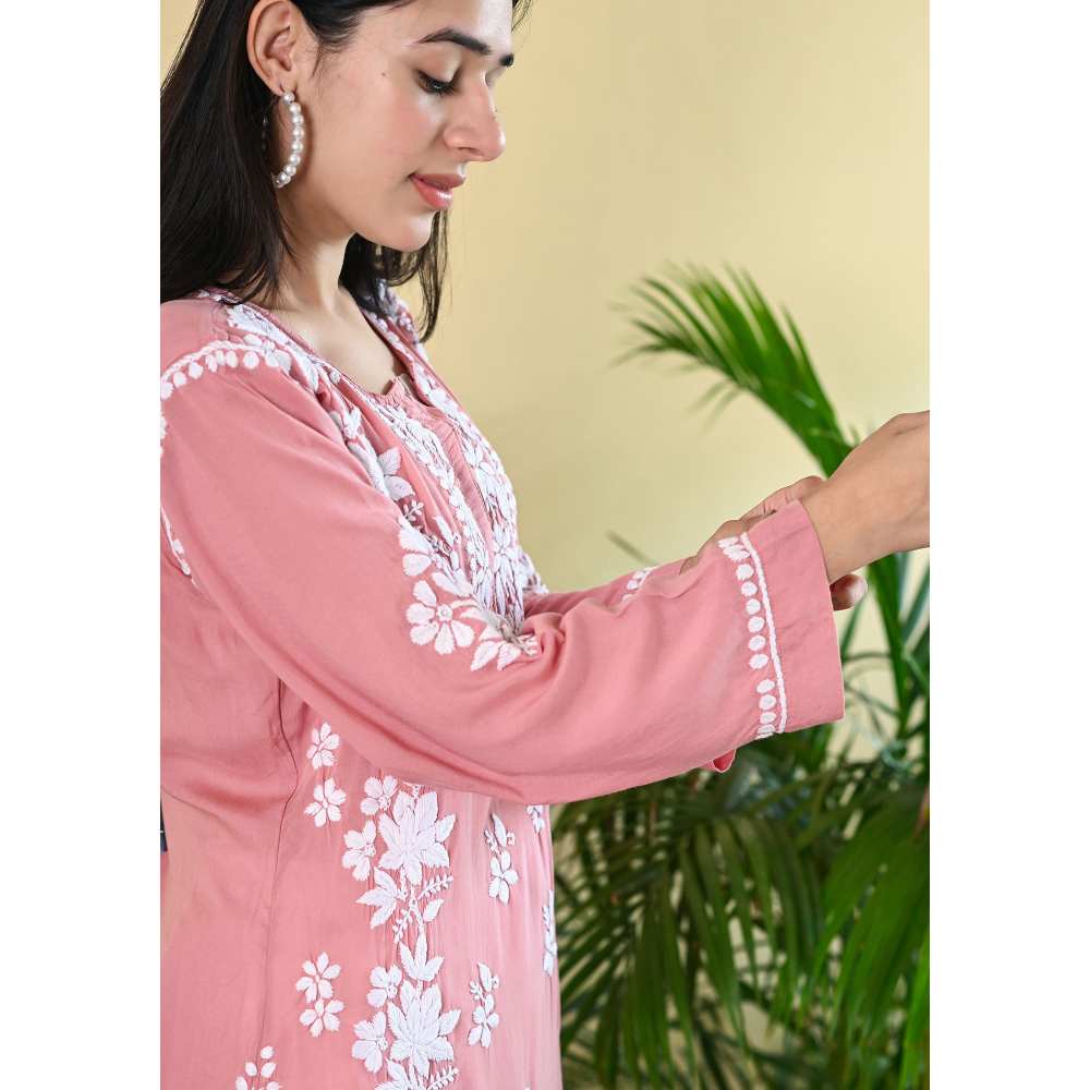 House of Chikankari Qalb Chikankari Modal Straight Kurta