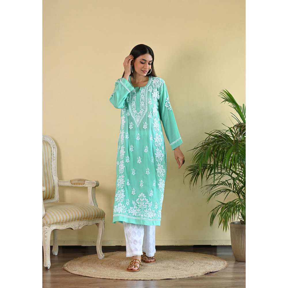House of Chikankari Qalb Chikankari Modal Straight Kurta