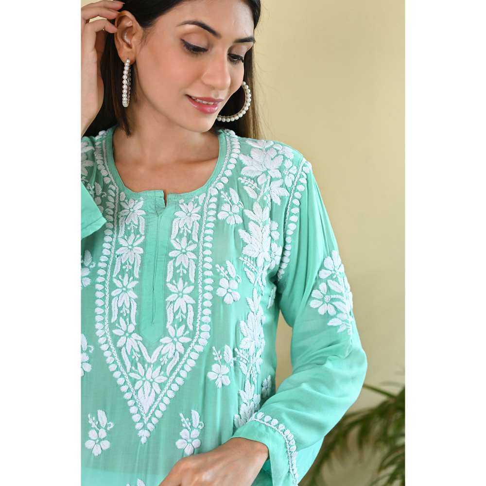 House of Chikankari Qalb Chikankari Modal Straight Kurta