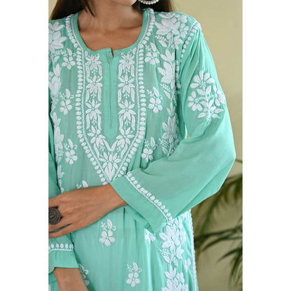 House of Chikankari Qalb Chikankari Modal Straight Kurta
