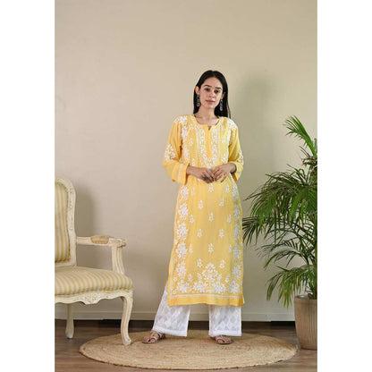 House of Chikankari Qalb Chikankari Modal Straight Kurta
