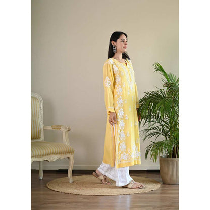 House of Chikankari Qalb Chikankari Modal Straight Kurta