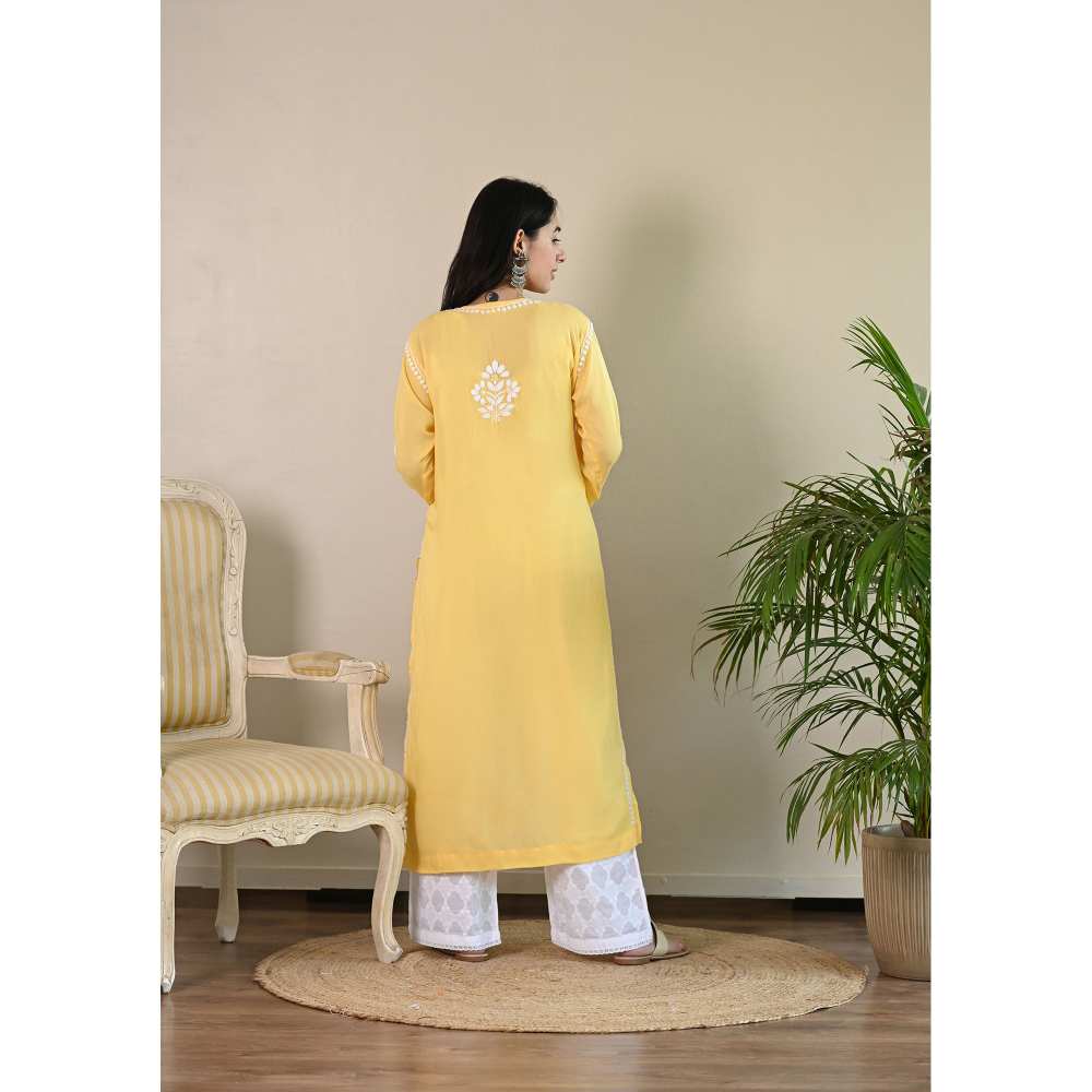 House of Chikankari Qalb Chikankari Modal Straight Kurta
