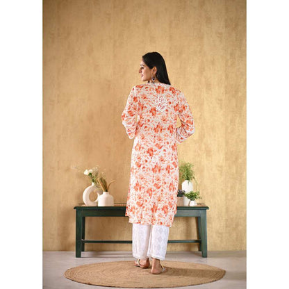 House of Chikankari Juman Chikankari Mulmul Straight Kurta