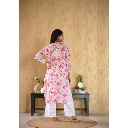 House of Chikankari Juman Chikankari Mulmul Straight Kurta