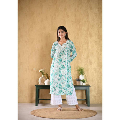 House of Chikankari Juman Chikankari Mulmul Straight Kurta