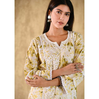 House of Chikankari Juman Chikankari Mulmul Straight Kurta