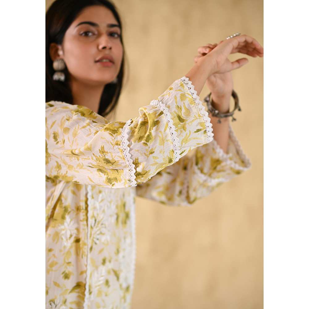 House of Chikankari Juman Chikankari Mulmul Straight Kurta
