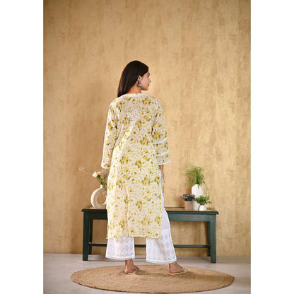 House of Chikankari Juman Chikankari Mulmul Straight Kurta