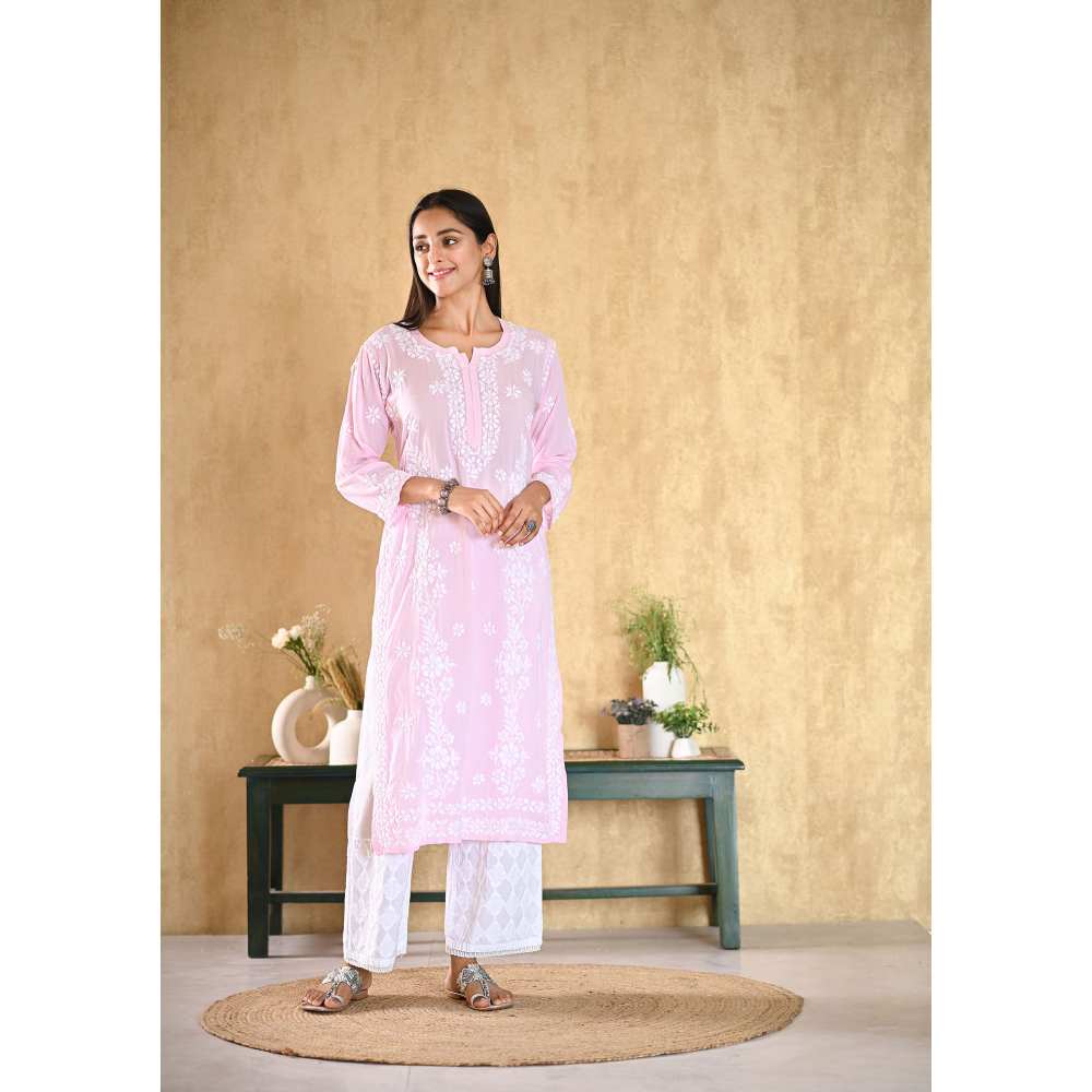 House of Chikankari Aiza Chikankari Modal Straight Kurta