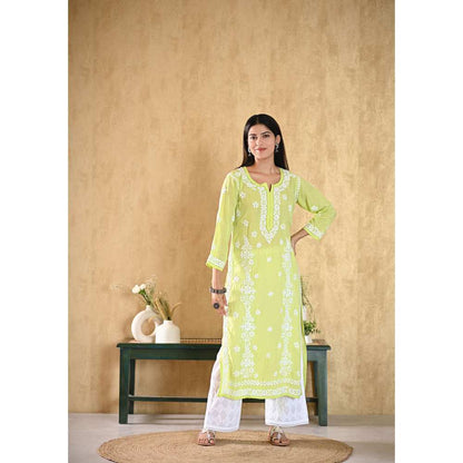 House of Chikankari Aiza Chikankari Modal Straight Kurta