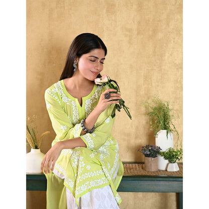 House of Chikankari Aiza Chikankari Modal Straight Kurta