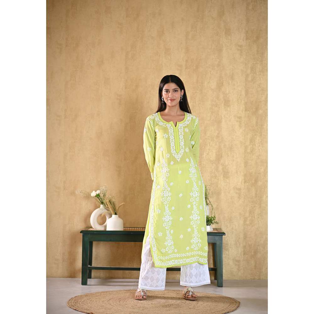 House of Chikankari Aiza Chikankari Modal Straight Kurta
