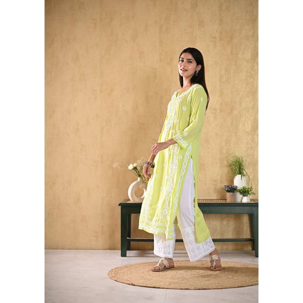 House of Chikankari Aiza Chikankari Modal Straight Kurta