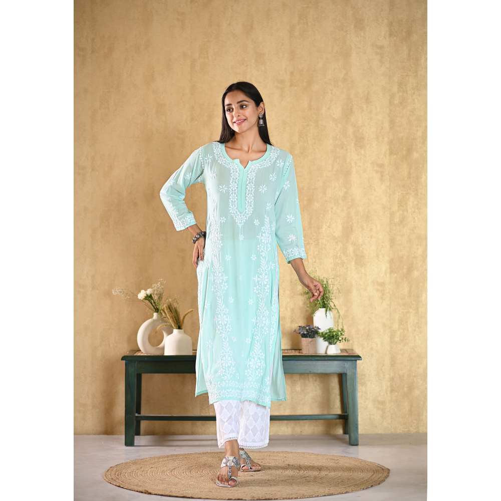 House of Chikankari Aiza Chikankari Modal Straight Kurta