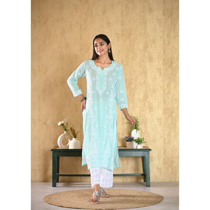 House of Chikankari Aiza Chikankari Modal Straight Kurta