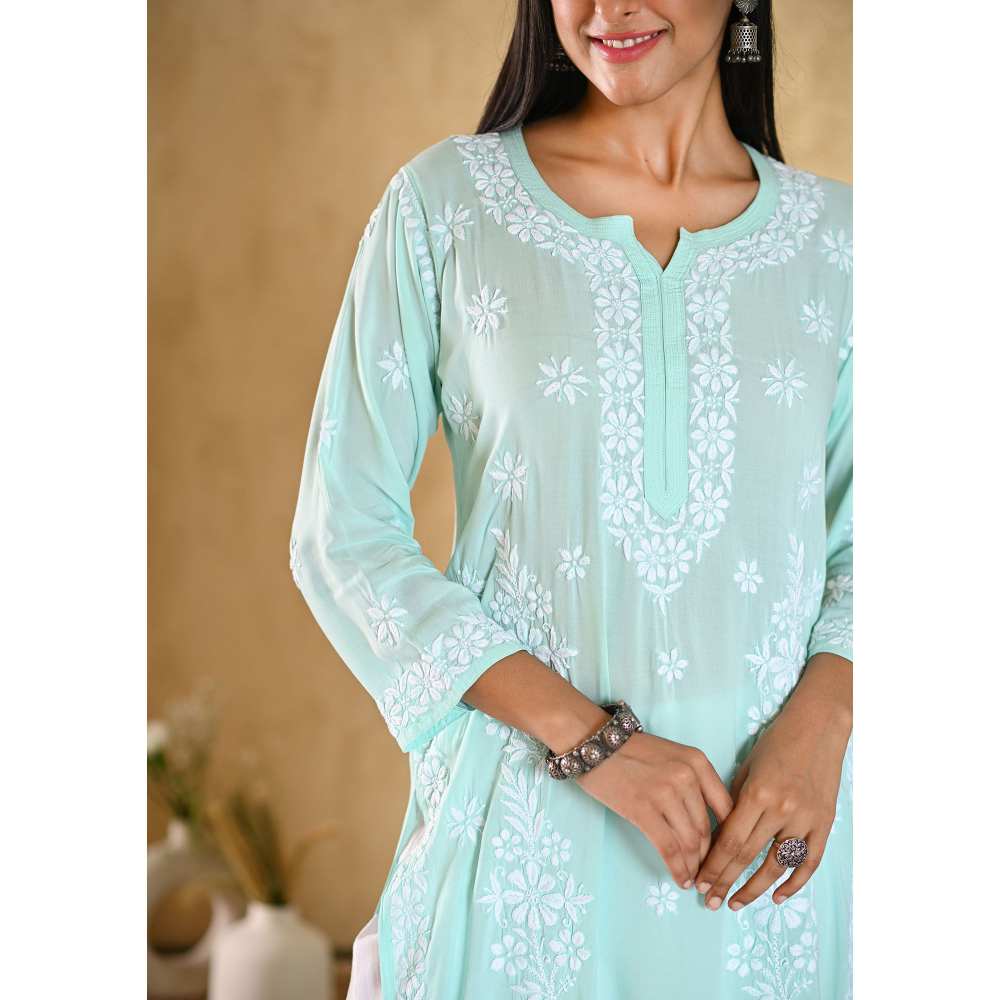 House of Chikankari Aiza Chikankari Modal Straight Kurta