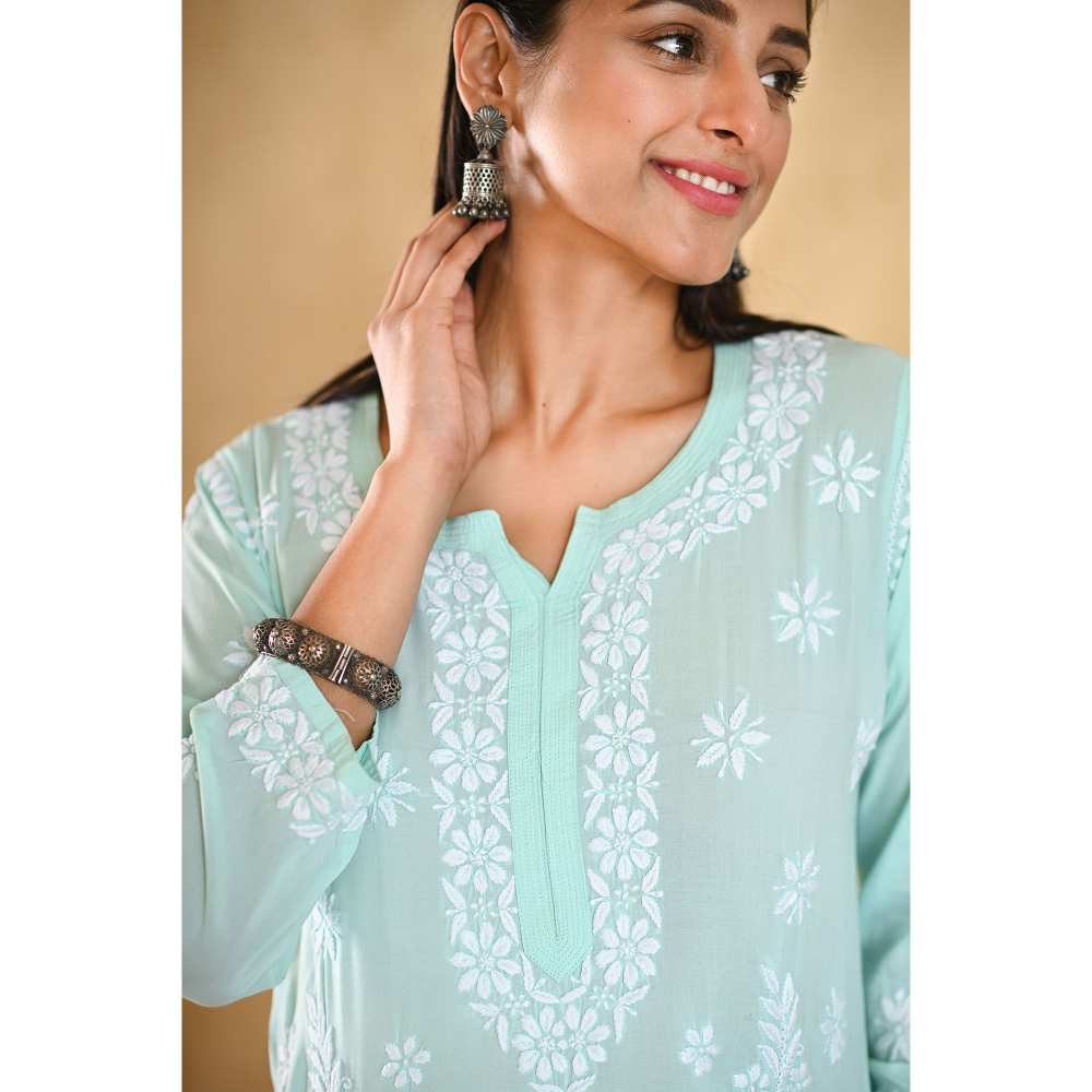 House of Chikankari Aiza Chikankari Modal Straight Kurta