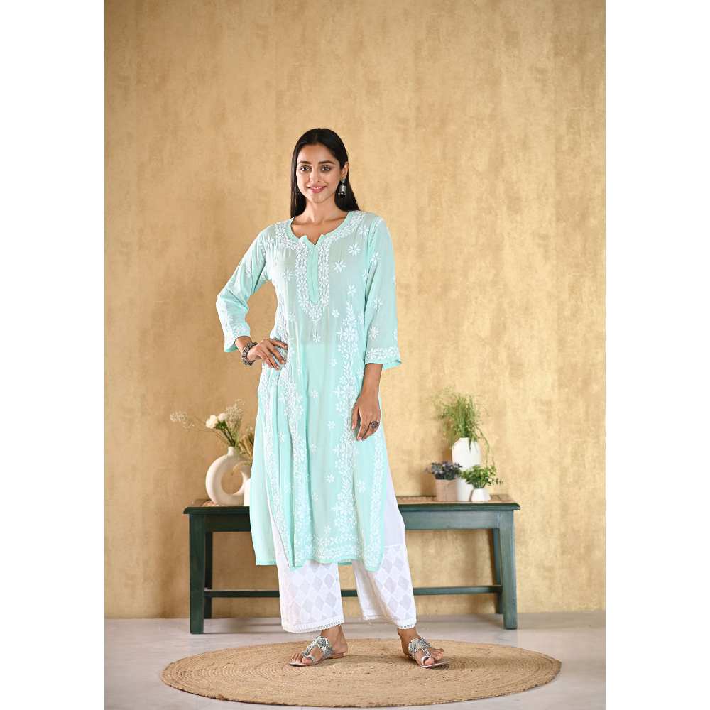 House of Chikankari Aiza Chikankari Modal Straight Kurta