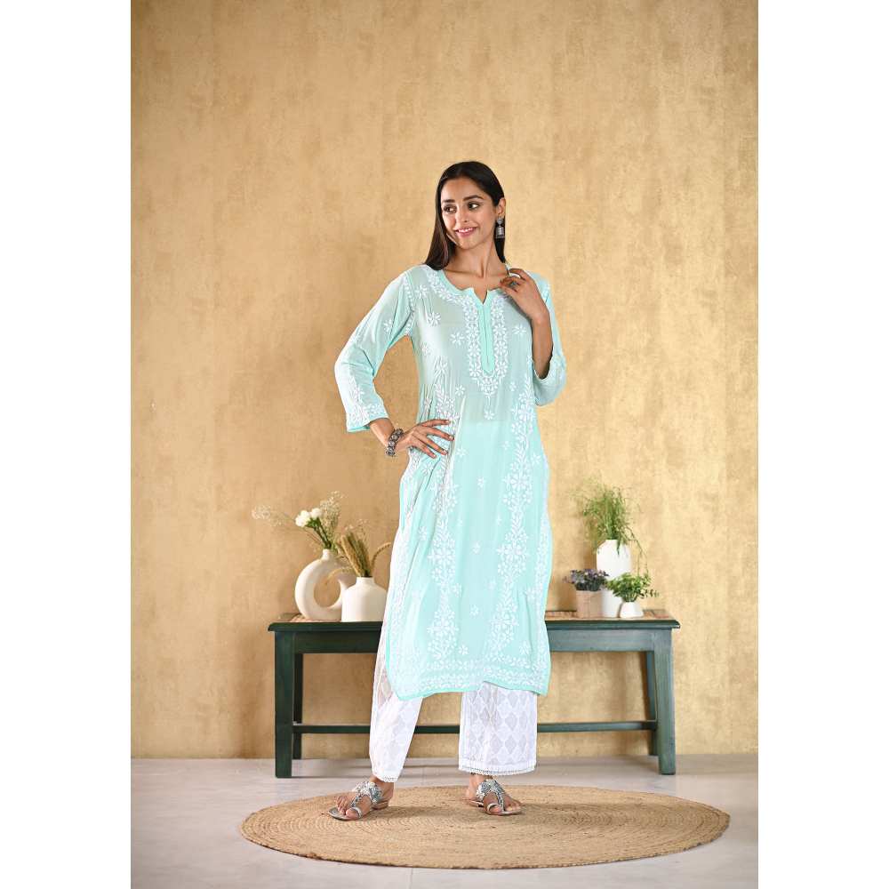 House of Chikankari Aiza Chikankari Modal Straight Kurta