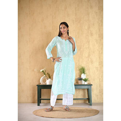 House of Chikankari Aiza Chikankari Modal Straight Kurta