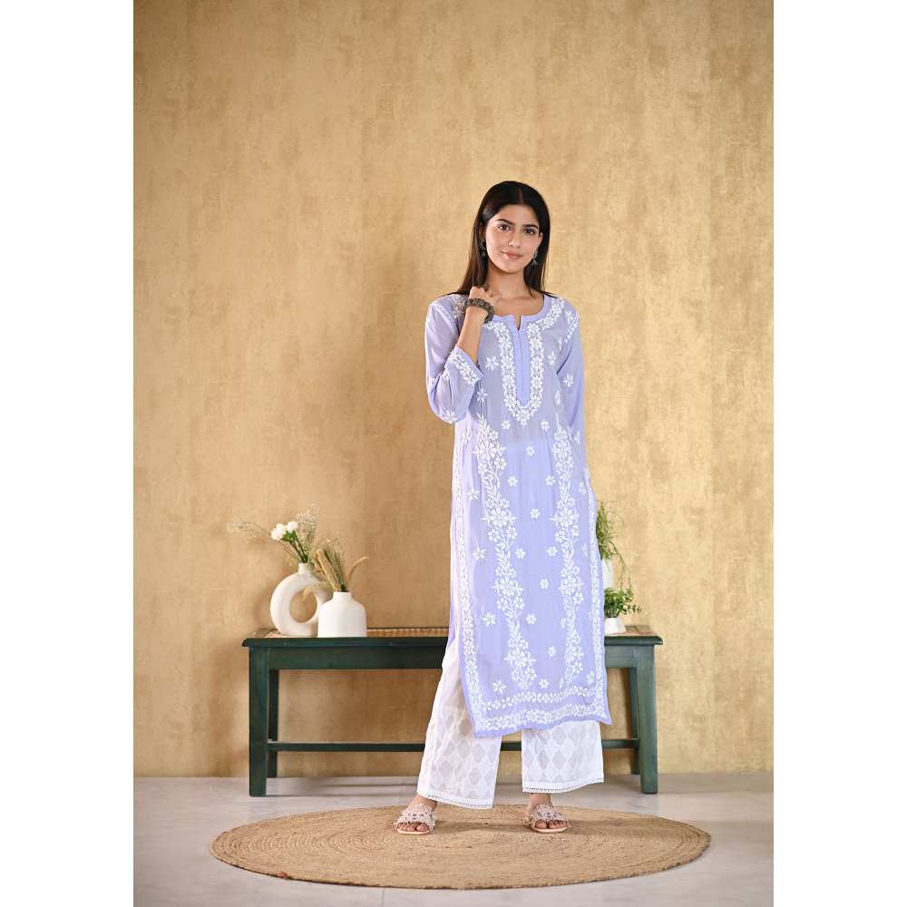 House of Chikankari Aiza Chikankari Modal Straight Kurta