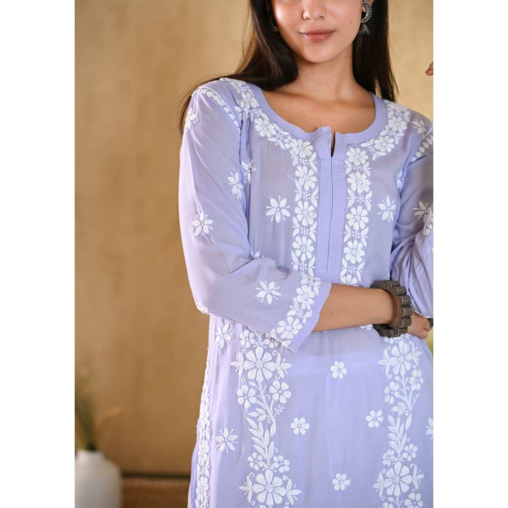 House of Chikankari Aiza Chikankari Modal Straight Kurta