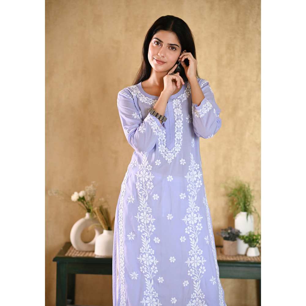 House of Chikankari Aiza Chikankari Modal Straight Kurta