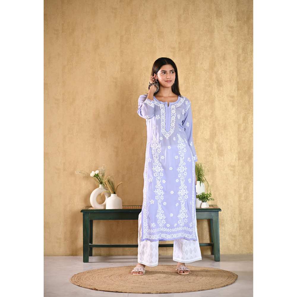 House of Chikankari Aiza Chikankari Modal Straight Kurta