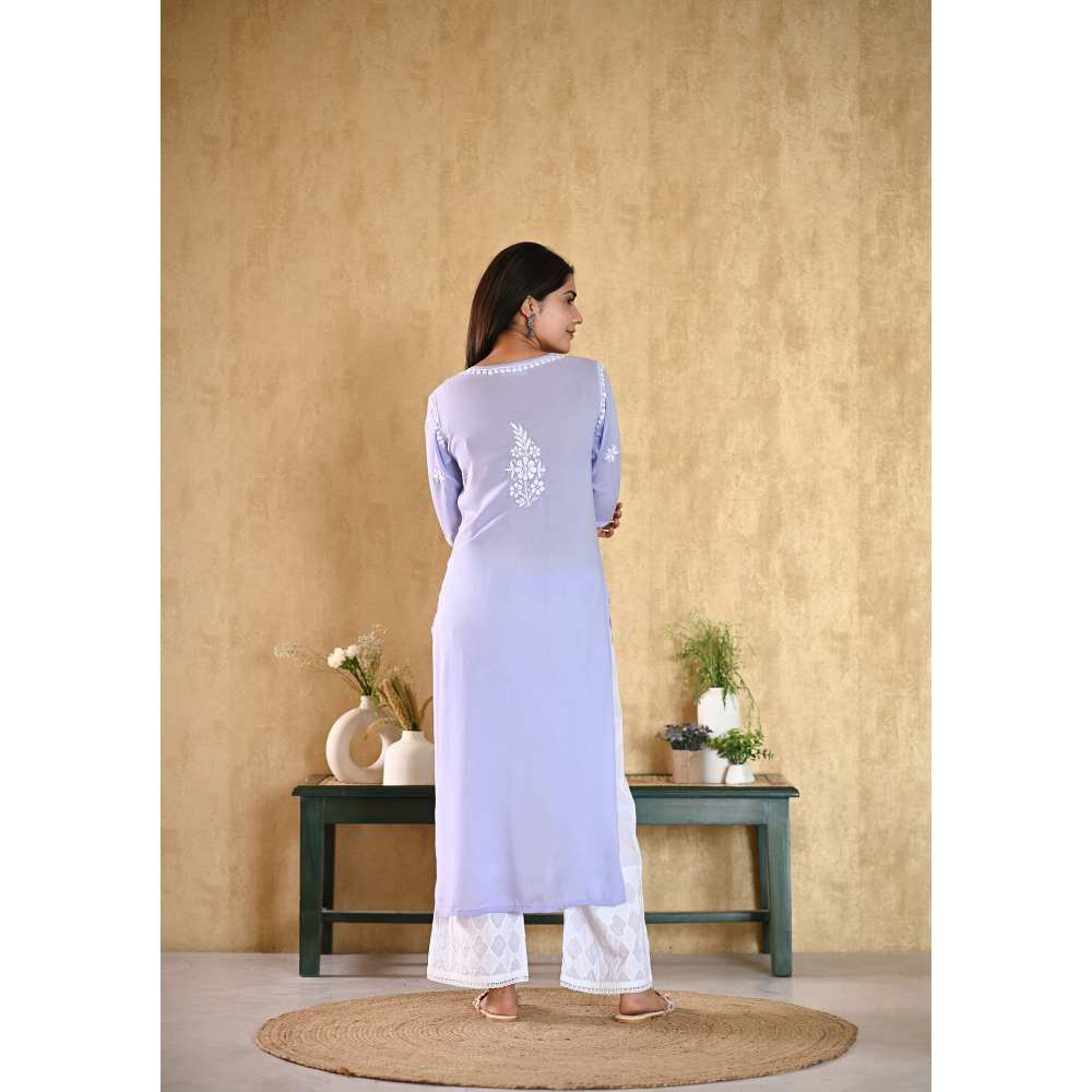House of Chikankari Aiza Chikankari Modal Straight Kurta