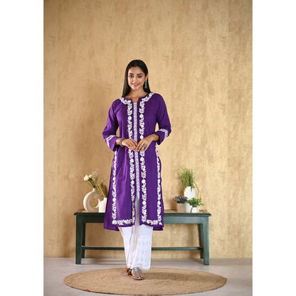 House of Chikankari Nargis Chikankari Cotton Straight Kurta