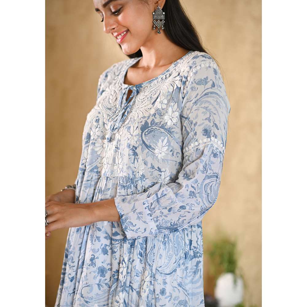 House of Chikankari Sukoon Chikankari Modal A-Line Tunic