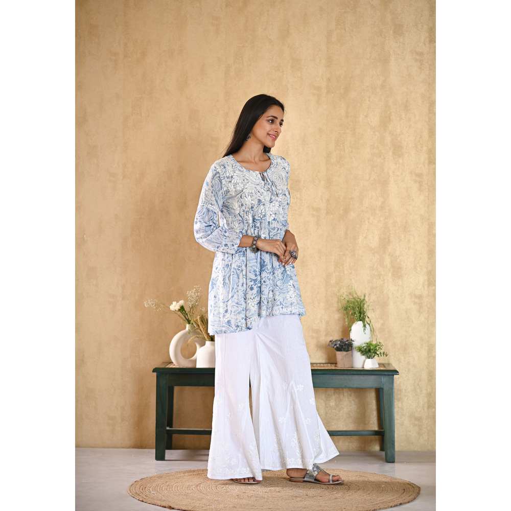 House of Chikankari Sukoon Chikankari Modal A-Line Tunic