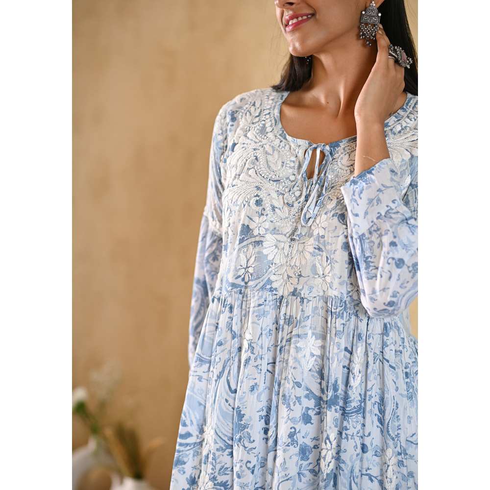 House of Chikankari Sukoon Chikankari Modal A-Line Tunic