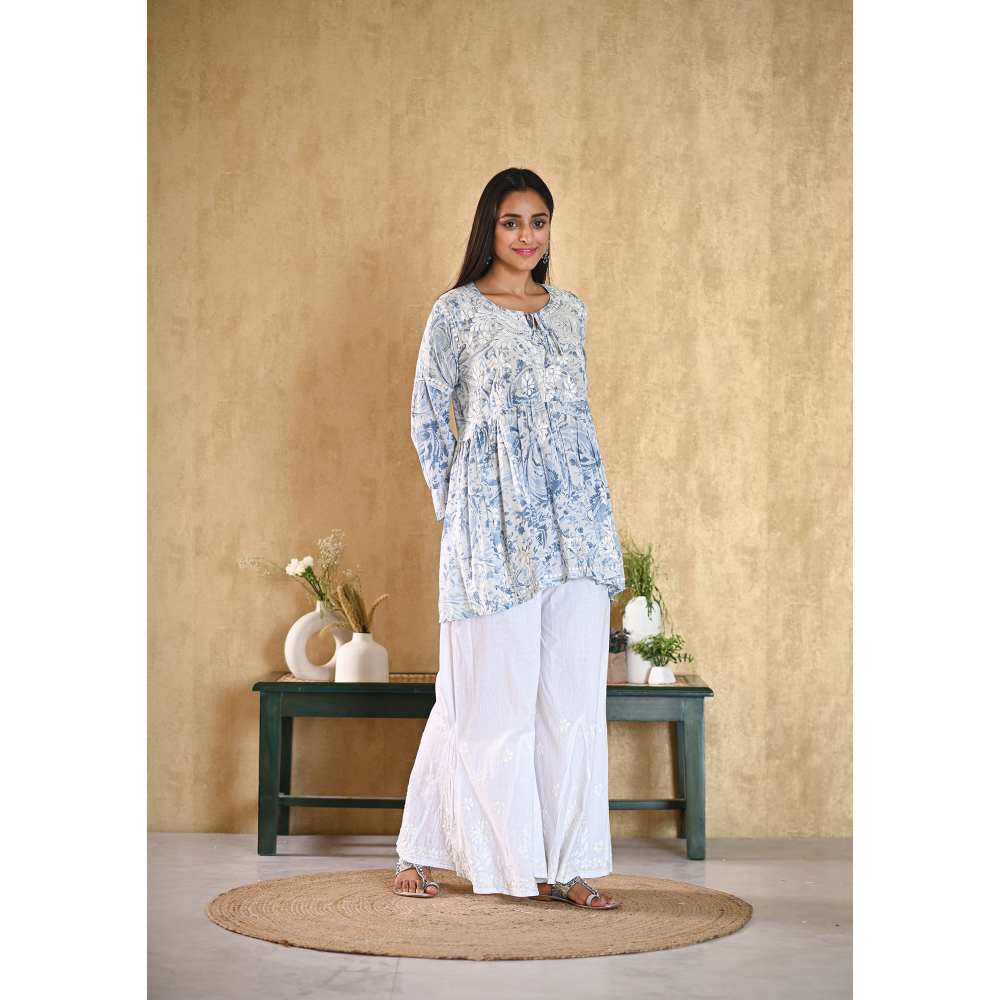 House of Chikankari Sukoon Chikankari Modal A-Line Tunic
