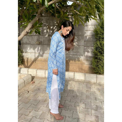 House of Chikankari Elham Chikankari Mulmul Straight Kurta