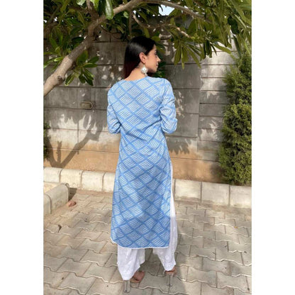 House of Chikankari Elham Chikankari Mulmul Straight Kurta