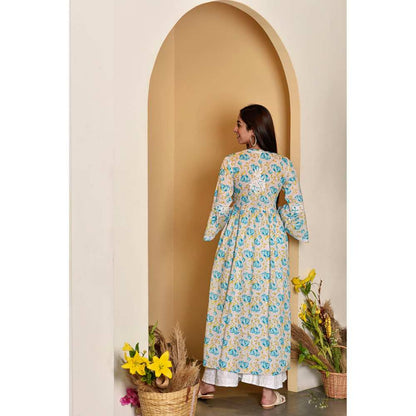 House of Chikankari Tara Chikankari Mulmul A-Line Kurta