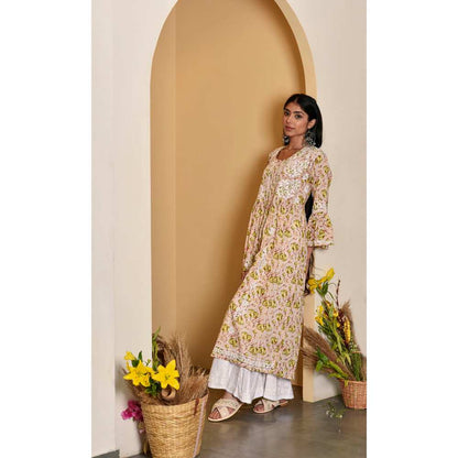 House of Chikankari Tara Chikankari Mulmul A-Line Kurta