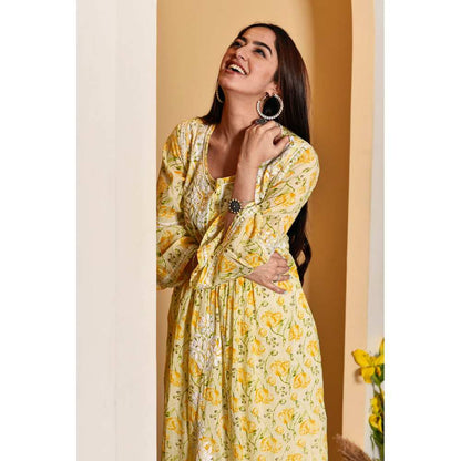 House of Chikankari Tara Chikankari Mulmul A-Line Kurta