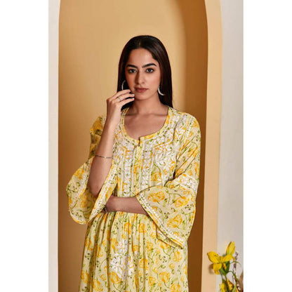 House of Chikankari Tara Chikankari Mulmul A-Line Kurta