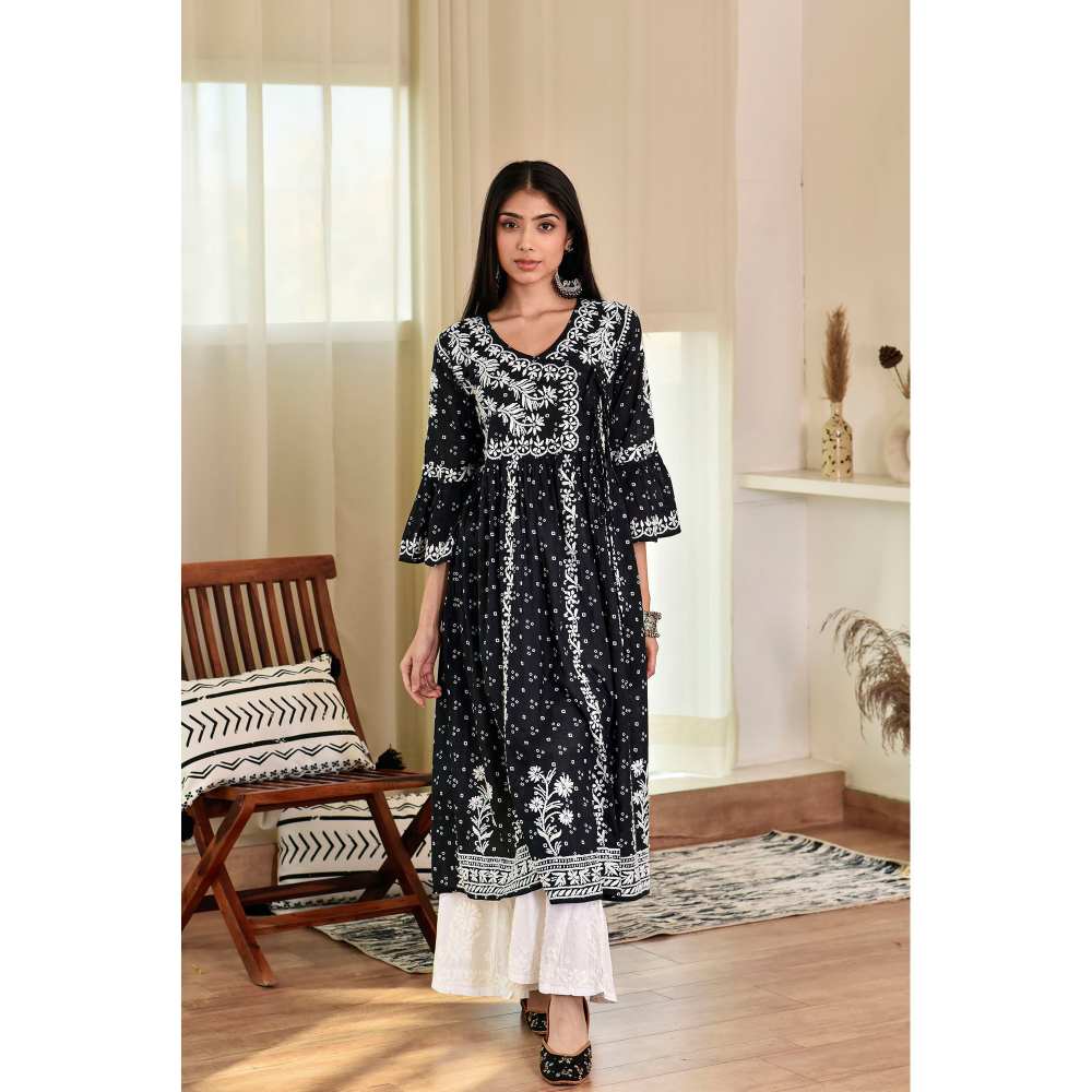 House of Chikankari Naji Chikankari Mulmul Angrakha