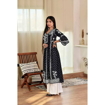 House of Chikankari Naji Chikankari Mulmul Angrakha