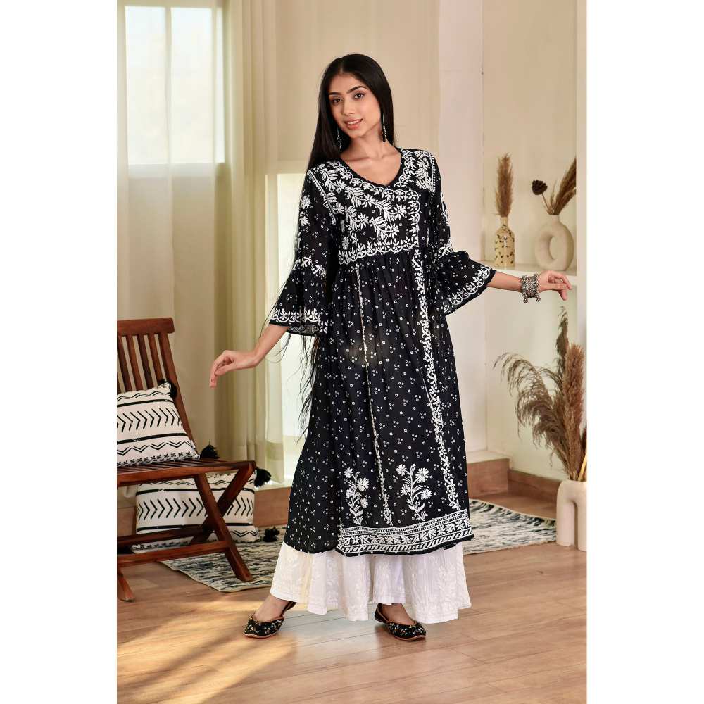 House of Chikankari Naji Chikankari Mulmul Angrakha