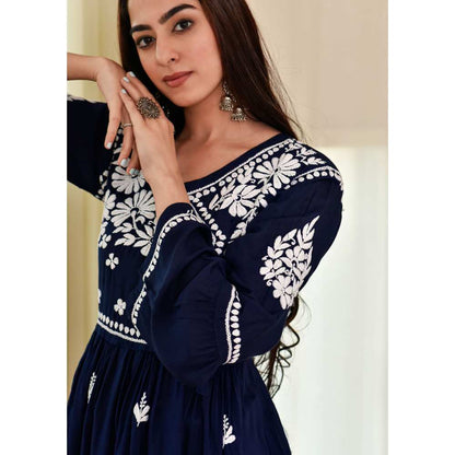 House of Chikankari Husaina Chikankari Modal Angrakha Dhoti (Set of 2)