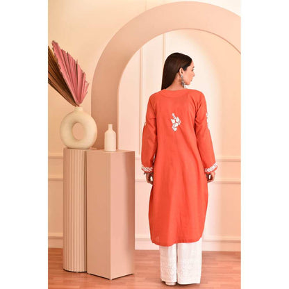 House of Chikankari Faiza Chikankari Cotton A-Line Kurta