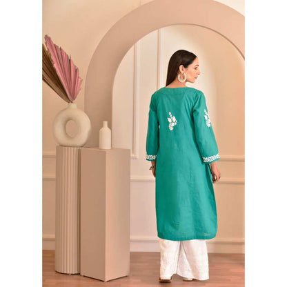 House of Chikankari Faiza Chikankari Cotton A-Line Kurta