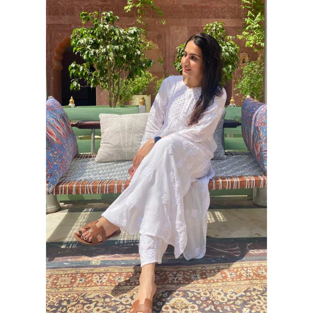 House of Chikankari Umaiza Chikankari Muslin Straight Kurta