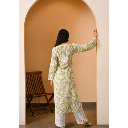 House Of Chikankari Fabiha Chikankari Mulmul Straight Kurta